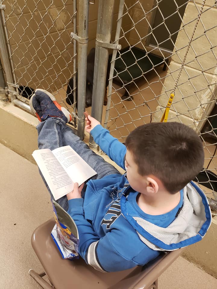 Dylan Moore Reading and giving treats